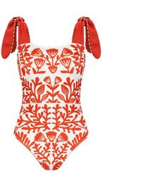 Jessie Zhao New York - Coral Reversible One-Piece Swimsuit - Lyst