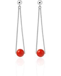 Unaloe - Sterling Coral Chain Drop Earrings – Contemporary Mediterranean Designer Jewelry - Lyst