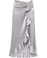 Amy Lynn - Susie Satin Ruffle Maxi Skirt - Lyst