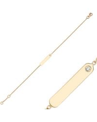 Ecce | Artisan Diamonds - 14K Solid Name Tag Diamond Bracelet - Lyst