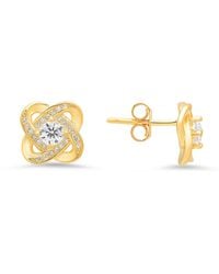 Kylie Harper - Diamond Cz Love Knot Stud Earrings - Lyst