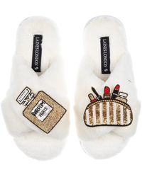 Laines London - Neutrals Classic Laines Slippers With Beauty Bag & Perfume Brooches - Lyst