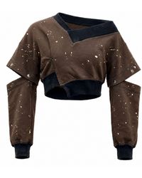 Gao Republic - Cropped Snap Sleeve Sweatshirt - Lyst