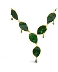 Bellus Domina - Natural Rose Leaves & Tourmaline Necklace - Lyst