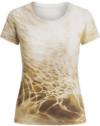 Conquista - Neutrals Short Sleeve Animal Print Top By - Lyst