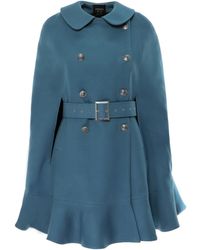 AVENUE No.29 - Double Breasted Cape With Belt - Lyst