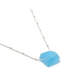 Smart Glass Jewelry - Recycled Gin Bottle Cube Necklace Aqua - Lyst