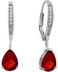 Genevive Jewelry - Genevive Sterling Plating With Pear-Shaped Cubic Zirconia Dangle Earrings - Lyst
