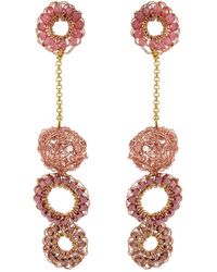 Lavish by Tricia Milaneze - Rose Quartz Mix Salvia Handmade Crochet Earrings - Lyst