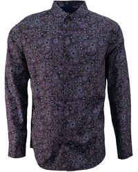 lords of harlech - Paisley Cotton Stretch Button-Down Shirt - Lyst
