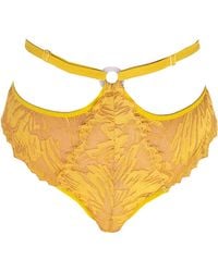 Carol Coelho - Sun Coral Stretch Lace Highwaisted Panty With Mother Of Pearl Ring - Lyst