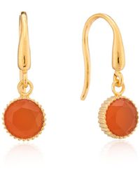 Auree - Barcelona July Birthstone Hook Earrings Carnelian - Lyst