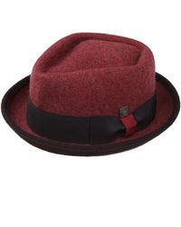 Dasmarca Hats - Jackson Burgundy Wool Felt Two Tone Porkpie Hat - Lyst