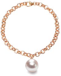 Ora Pearls - Magna Gold Chain Bracelet Xxl White Pearl - Lyst