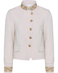 Guinea London - Neutrals Cream Military Style Blazer - Lyst