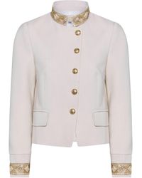 Guinea London - Neutrals Cream Military Style Blazer - Lyst