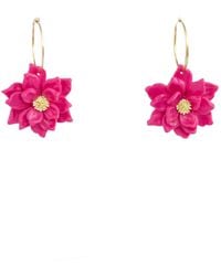 Ziolla Designs - Adirane Hot Flower Hoops - Lyst