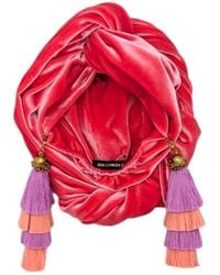 Julia Clancey - Flamingo Coral Lilac Swinglette Velour Turban - Lyst