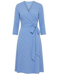 concept A trois - Polka-Dot Wrap Midi Dress - Lyst