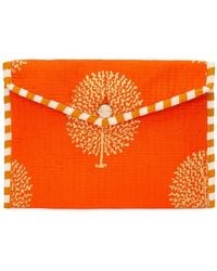 At Last - Cotton Clutch Bag In Tangerine & Gold - Lyst