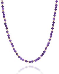 Nellou Jewellery - Amethyst Birthstone Necklace – February Jewel Bead - Lyst