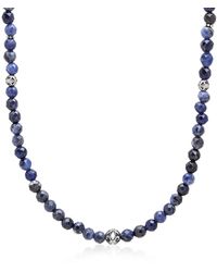 Nialaya - Beaded Necklace With Faceted Dumortierite & Silver - Lyst