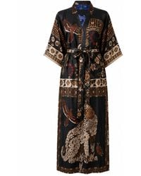 Wenzi - Long Silk Kimono Robe - Lyst