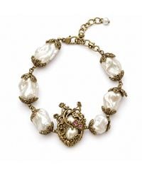 Angel Barocco - Vintage Baroque Pearl Heart Charm Bracelet - Lyst