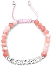 Lutiro - Neutrals Jade Beads With Curb Chain Bracelet - Lyst