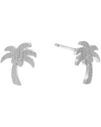 Bermuda Watch Company - Annie Apple Sterling Palm Tree Stud Earrings - Lyst