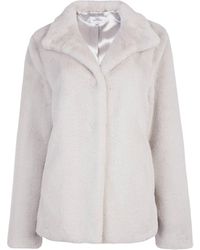 ISSY LONDON - Neutrals Ava Faux Fur Coat Soft Grey - Lyst