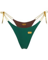 Capri Swim™ - Hunter & Chocolate Reversible Thongkini Bottom - Lyst