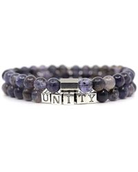 Shar Oke - Iolite & Sterling Unity Letters Beaded Bracelet Set - Lyst