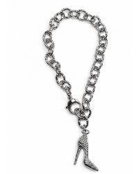 Jagged Halo Jewelry - I'M Bad Stiletto Heel Shoe Charm Bracelet Filled - Lyst