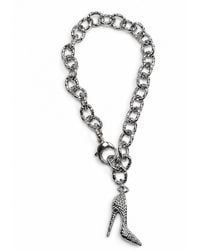 Jagged Halo Jewelry - I'M Bad Stiletto Heel Shoe Charm Bracelet Filled - Lyst