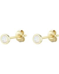 KAMARIA - Mini Round Opal Stud Earrings - Lyst