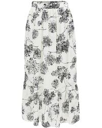 Smart and Joy - Long Skirt With Linear Print And Ruffles - Lyst
