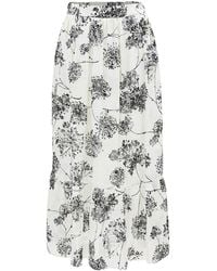 Smart and Joy - Long Skirt With Linear Print And Ruffles - Lyst