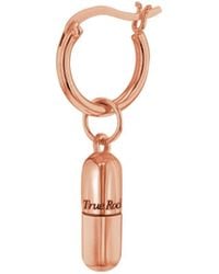 True Rocks - 18Kt Plated Mini Pill Charm On Hoop - Lyst