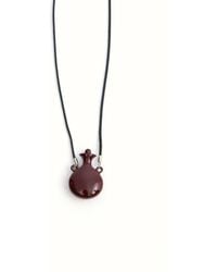 FRONT ROW SHOP - Flask-Shaped Pendant Necklace Burgundy - Lyst