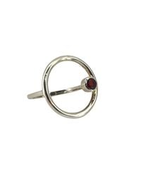 Greyewolfe - Sterling Orbit Ring With Garnet - Lyst