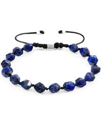 Anchor and Crew - Blue Lapis Lazuli Zebedee Silver & Stone Beaded Macrame Bracelet - Lyst