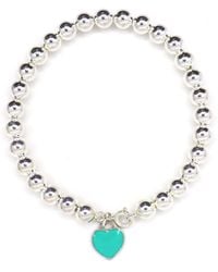 Shar Oke - Heart Charm & Sterling Bracelet - Lyst