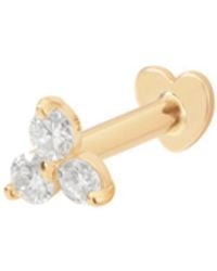 Vanhi - 14K Solid Lab-Grown Diamond Trinity Flat Back Stud - Lyst