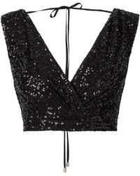Lita Couture - Sequin V-Neck Top - Lyst