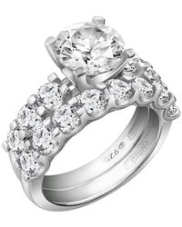 Diamonbliss - 3 Carats Round Cut Solitaire Wedding Set - Lyst