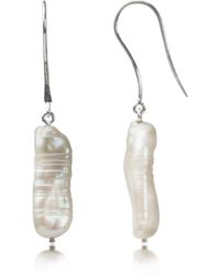 The Jewellery Store London - Thick Biwa Pearl Earrings - Lyst