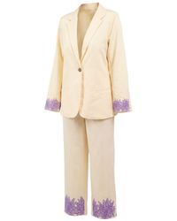 Celeste Mendis - Neutrals Manel Blossom Embroidered Suit Set - Lyst