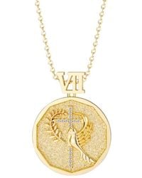 Vanimy - Promised Land Cross Dove Of Peace With Branch Coin Medallion Necklace - Lyst