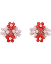Oana Savu - Ear Studs Beaded Earrings Glass Beads Swarovski Pearls - Lyst